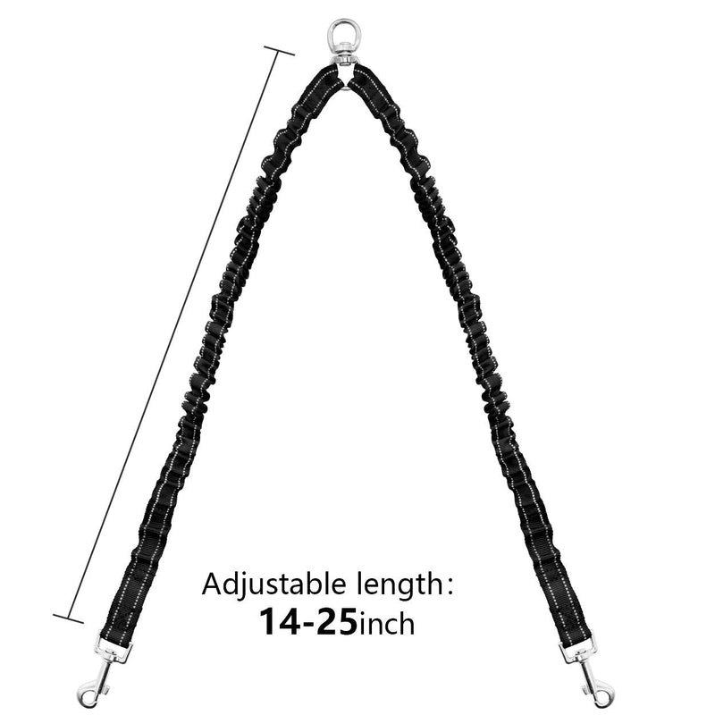 Double Dog Leash,Reflective No Tangle Leashes for 2 Dogs,Dual Dog Training Leash for Medium Large Dogs,Black Large (Pack of 1) Black - BeesActive Australia