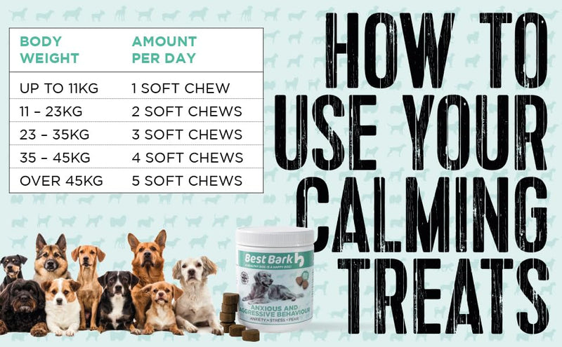 Calming Treats For Dogs - Reduce Stress, Fear, Separation, Barking, Hyperactivity, Reactivity, Aggression, Travel - Calm without Drowsiness dogs