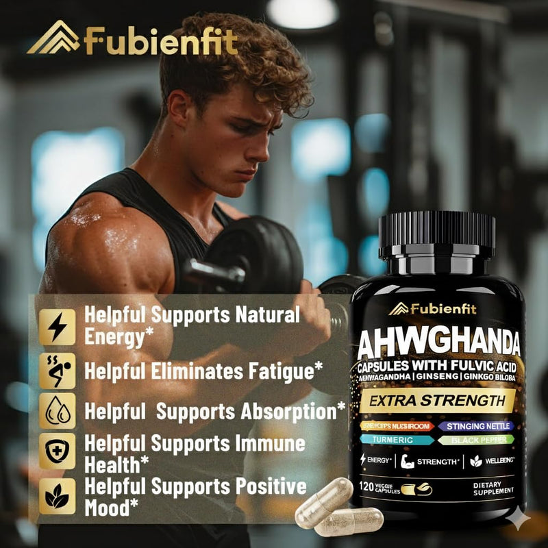 Ashwagandha Supplements,Premium Himalayan Shilajit Capsules for Men,120Ct | Capsule Formula with Ginseng & Fulvic Acid 120 Count (Pack of 1) Ashwagandha