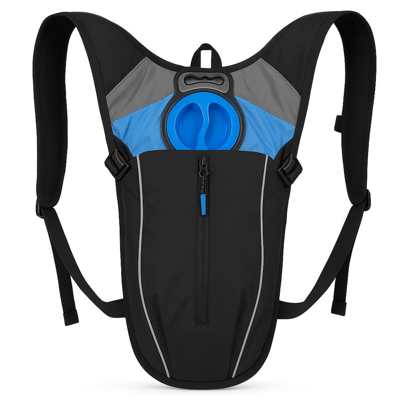 Hydration Backpack with XL Water Bladder (4L)(135 oz) Leakproof Sip Straw, Wide Mouth Large Easy-Fill Opening, Ergonomic Sport Bag (1+ Gallon Capacity)