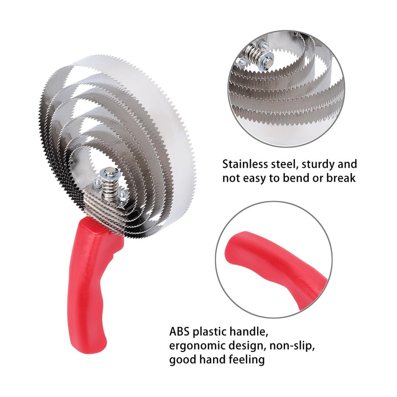 2Pack 6 Rings Reversible Stainless Steel horse comb cow brush horse curry comb Curry Brush with Soft Touch Grip Horse Brush Scraper for Cow Dog Sheep Pet - BeesActive Australia