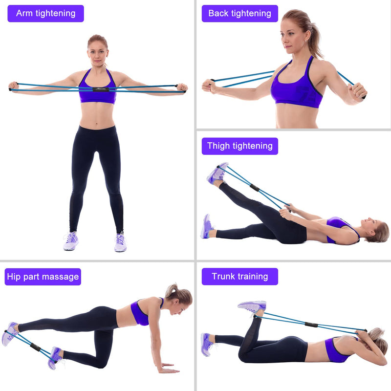 HPYGN Resistance Bands, Figure 8 Exercise Bands for Women Men, 8 Shaped Resistance Bands for Arms, Chest Expander, Yoga Gym Fitness Pulling Rope 8 Word Elastic for Exercise Muscle Training Tubing red, blue, green - BeesActive Australia