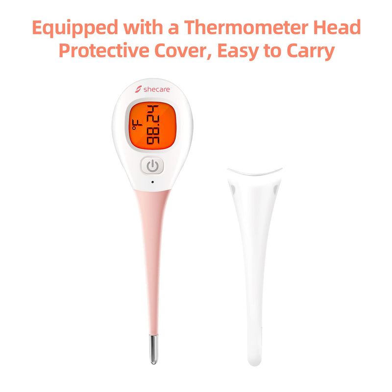 Digital Basal Body Thermometer for Ovulation with Backlight LCD Display Backlit,Fertility BBT Thermometer High Precision Oral Thermometer,Accurate 1/100th Degree Works with Shecare APP
