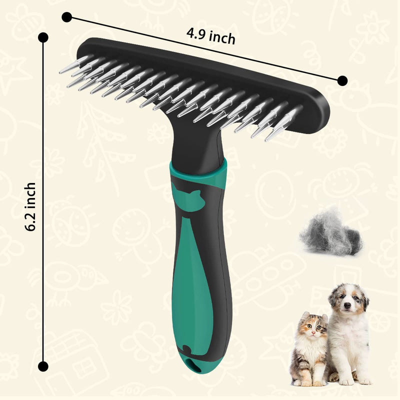 Carpet Restoration, Carpet Rake, Carpet Groomer Rake, Shag Rug Rake, Hair Cleaner Suitable for Rug and Carpet Undercoat Rake Comb, Slicone Handle Deshedding Brush for Dogs (Green) Green - BeesActive Australia