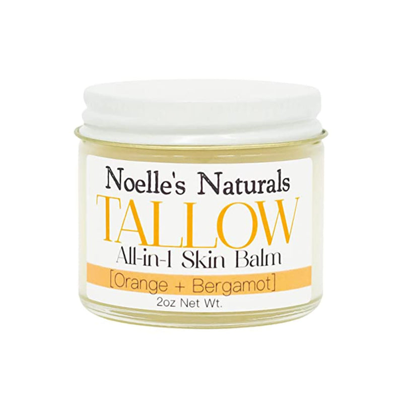 Tallow Balm - 100% Organic Grassfed Tallow - 2oz Glass Jar - Orange + Bergamot - Moisturizing - Dry Skin - Stretch Marks - All Natural - BeesActive Australia