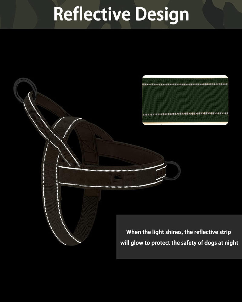 Eeyfarog No Pull Dog Harness for Small Medium Dogs, Reflective Escape-Proof Adjustable without Pull, Dog Harness (Green, L) Green - BeesActive Australia