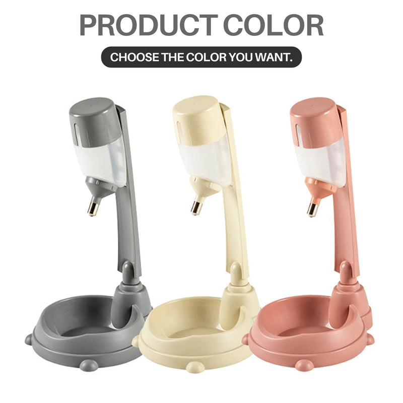 Standing Pet Water Dispenser and Food Bowl - Height Adjustable Dog Water Dispenser with Detachable Pole - Nonslip & Non-Spill Dog Water Bottle Dispenser - Dog Feeding Station (Gray) GRAY - BeesActive Australia