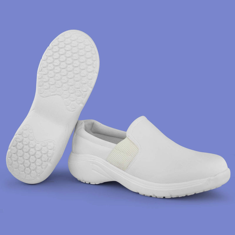 Hawkwell Women's Lightweight Slip Resistant Health Care Nursing Shoes Comfortable Work Shoes 10 White/Annaz