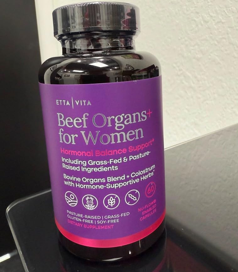 Primal Beef Organ Supplement for Women with Grass-Fed Ovary, Uterus & Liver | Bovine organ blend with kidney, heart, bone matrix, maca, ashwagandha, shatavari - energy support & hormone balance for women