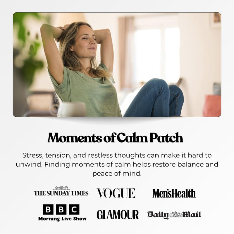 The Patch Collection® - Calm Patch | Unwind & Decompress | Ashwagandha, Valerian Root, Passion Flower, Vitamin B | 8 Hour Calmness | Vegan & Latex Free (Pack of 15)