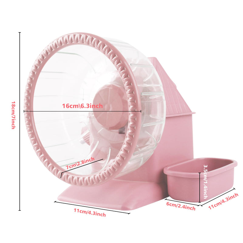 4 in 1 Silent Large Hamster Wheel Multifunctional Hamster Running Wheel Quite Running Spinner Wheel Accessories with Food Bowl Water Bottle for Hamsters Dwarf Gerbil (Pink) Pink - BeesActive Australia