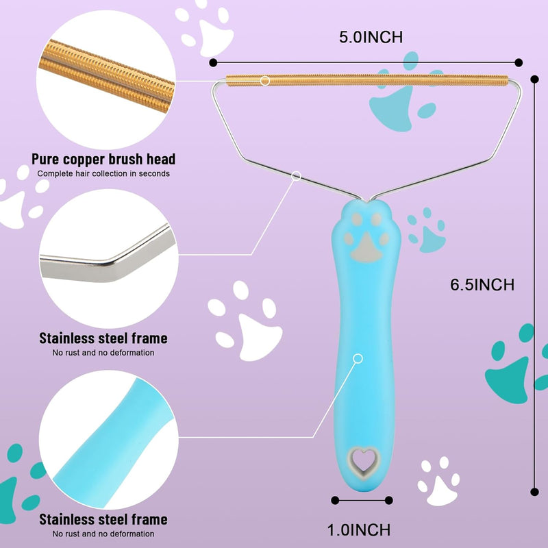 Pet Hair Remover Dog Hair Remover - Cat Hair Remover Furniture,Carpet Rake,Pet Hair Removal Tool,Pet Hair Remover for Couch,Pet Towers,Floor Mats & Rugs - Unique Carpet Scraper & Fur Remover blue - BeesActive Australia