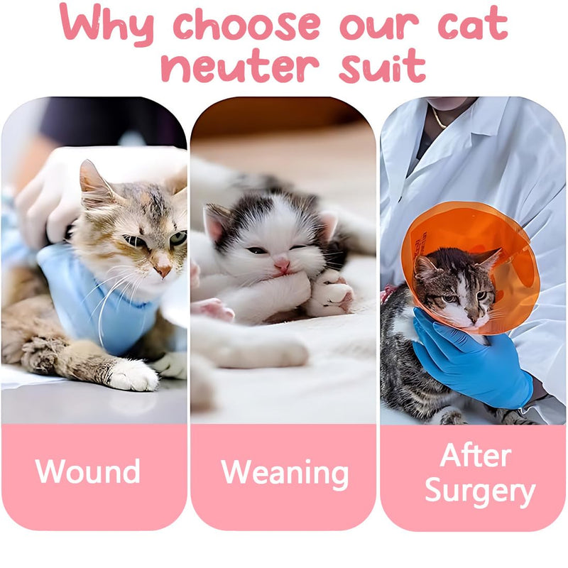 1 Piece Professional Cat Recovery Suit for Abdominal Wounds or Skin Diseases Kitten Surgery Recovery Suit E-Collar Alternative for Cats Dogs Post Surgery (S) - BeesActive Australia
