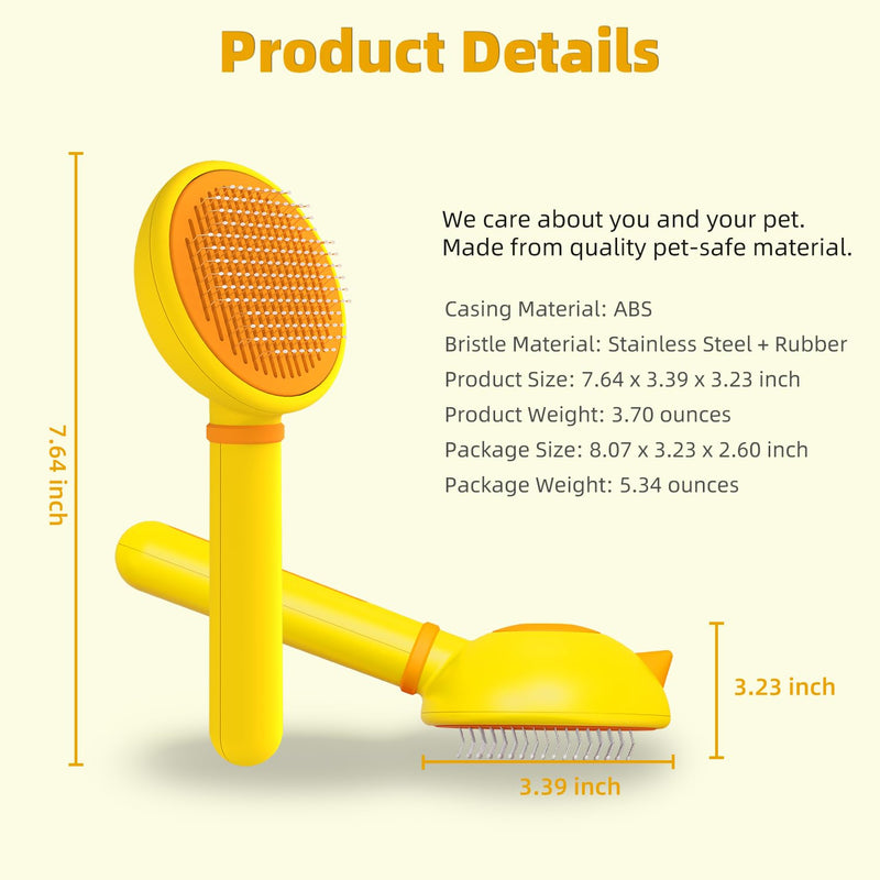 Cat Brush for Shedding, Self-Cleaning Slicker Brush for Indoor Cats, Gently Remove Loose Fur Undercoat, Pet Grooming Massage Deshedding Tool, Suits Long & Short Haried Cats - BeesActive Australia