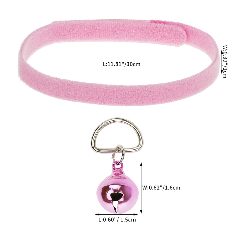 jiebor 24Pcs Tiny Kitten Collar Puppy Whelping Collars with 24Pcs Bell for Small Newborn Puppies Kitten Cat Dog - BeesActive Australia