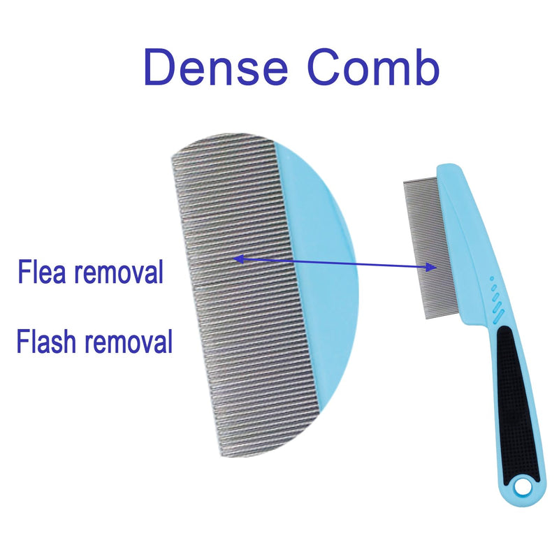 Flea Comb 4-Pieces Jade Green with High Strength Teeth Pet Tear Stain Remover Combs, Dog Cat Grooming Set Effective Float Hair Remover - BeesActive Australia