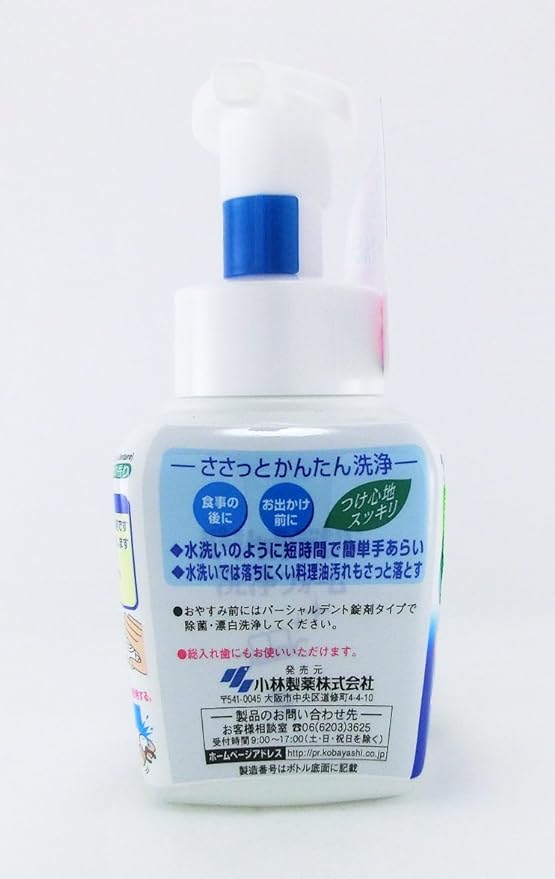 Partial Dent Cleaning Foam for Partial Dentures Foam Denture Cleaner Mint Scent Disinfecting Deodorizing Pump Type 250m Kobayashi Pharmaceutical - BeesActive Australia