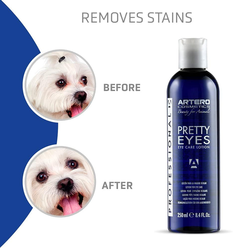 ARTERO Pretty Eyes. Eye Cleaner. Effectively removes Tear Stains from The Tear ducts of Dogs and Cats, ensuring a Clean and Healthy Appearance. 250 ml Bottle for Regular use. - BeesActive Australia