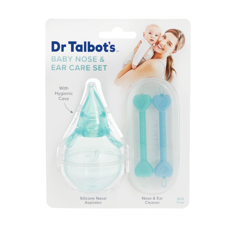 Dr. Talbot's Baby Nose and Ear Care Set - Nasal Aspirator and Nose and Ear Cleaner Tools for Babies - Baby Registry Essentials Nasal Aspirator + Ear & Nose Tools Set