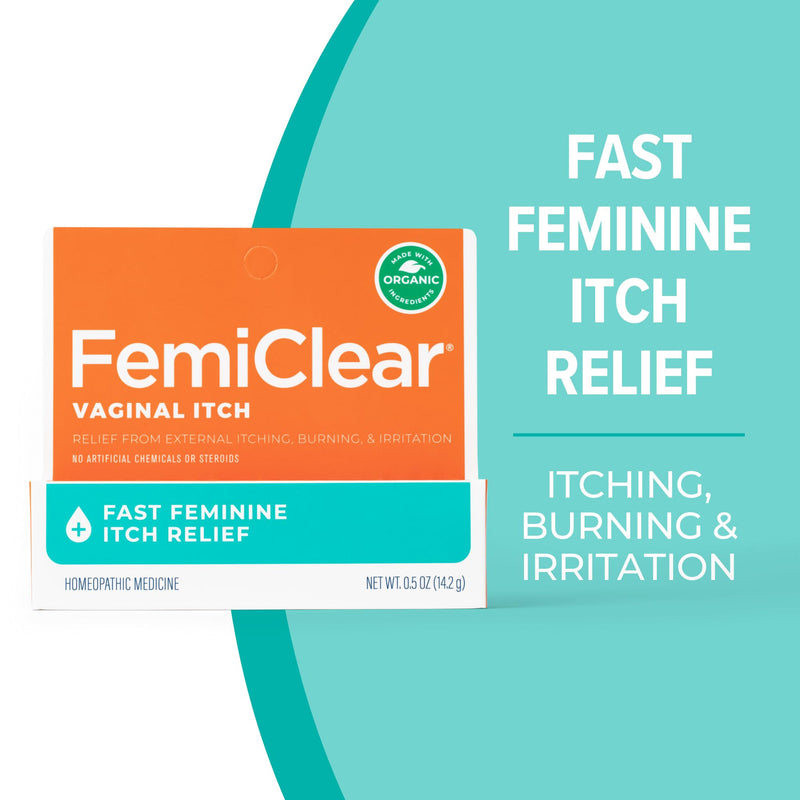 FemiClear Vaginal Itch Relief | Fast Feminine Itch Relief | Made with All-Natural & Organic Ingredients | Feminine Hygiene Products | Vaginal Health Cream | Relieve External Vaginal Itch | 0.5oz Tube - BeesActive Australia