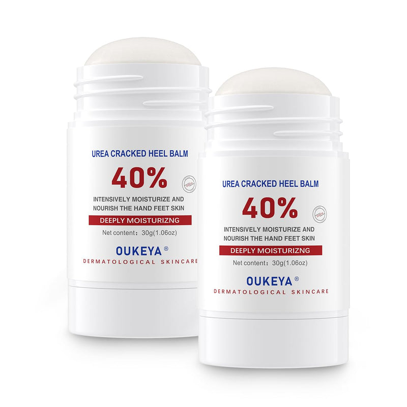 OUKEYA Urea Cream Stick 40% – for Dry, Cracked Heels & Rough Skin on Feet and Hands, 40 Percent Urea Lotion for Feet Maximum Strength,1.06 oz (2 Pack) 1.06 Ounce (Pack of 2)