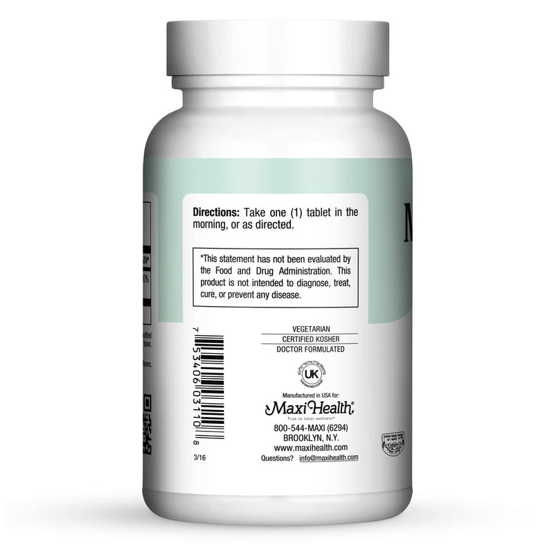 Maxi Health Vitamin B6 Supplement – B6 Vitamins for Women & Men – Nervous System & Cardiovascular Wellness Support – Kosher, Vegan Pyridoxine HCl Tablets – 100 Count 100 Count (Pack of 1)