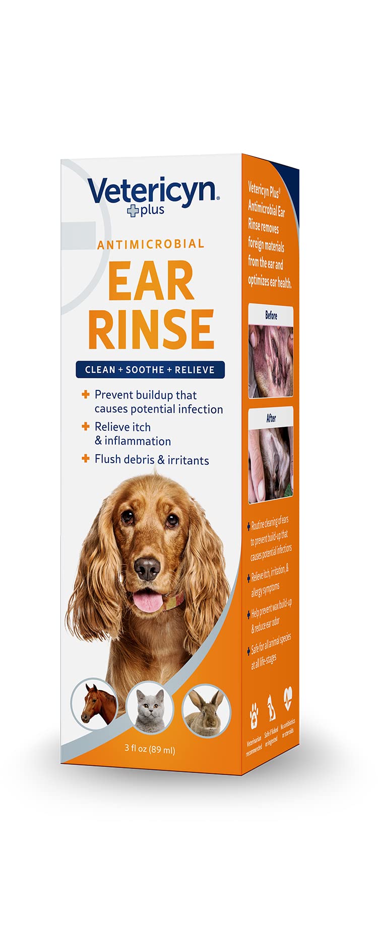 Vetericyn Plus Dog Ear Rinse | Dog Ear Cleaner to Soothe and Relieve Itchy Ears, Safe for Cat Ears, Rabbit Ears, and All Animal's Ear Problems. 3 Ounces - BeesActive Australia