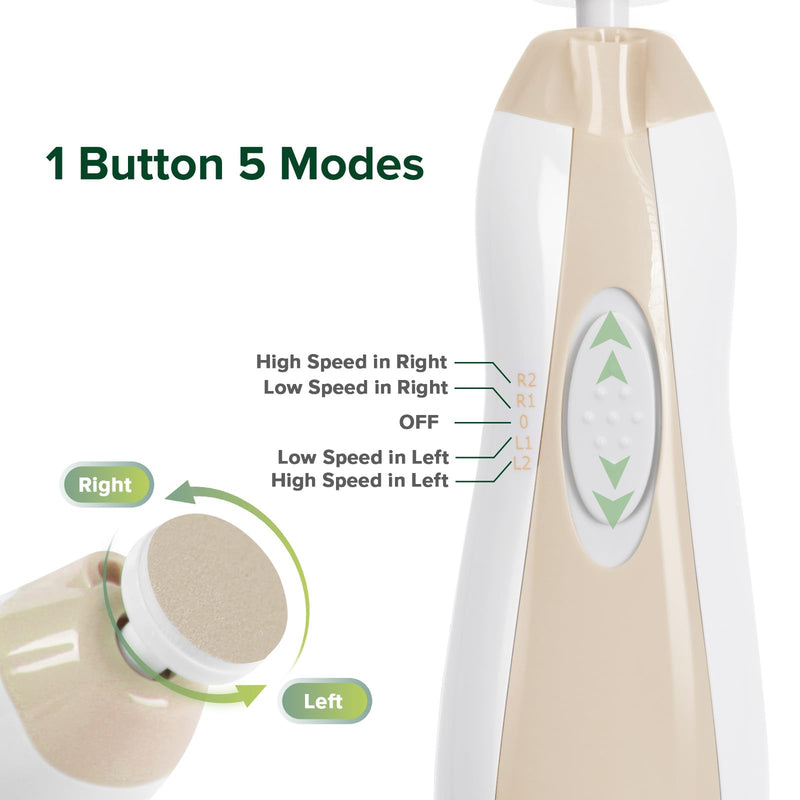 haakaa Baby Nail Trimmer Electric Baby Nail Clippers Kit for Newborn, Toddler or Adults Fingernails and Toenails Care, Baby Nail Care Set & Extra 4 Replacement Pads Combo - Acorn - BeesActive Australia