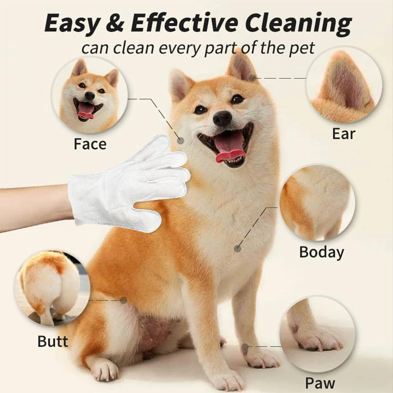 Extra Thick Pet Bathing Wipes for Dogs & Cats, Cleaning & Deodorizing Grooming Gloves, Nourish Fur Glove Wipes for Daily Care and Traveling, Rinse Free Cleaning & Deodorizing Bathing 6 PCS Cat Wipes - BeesActive Australia