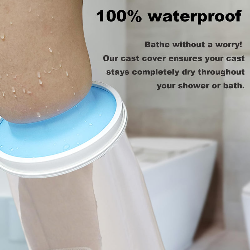 Non-Slip Waterproof Extra Wide Leg Cast Cover for Shower - Protector for Surgery Wounds, Bandage, Large Cast, Knee Immobilizer/Brace, Walking Boots (30 in. Long) Long-Wide-Leg