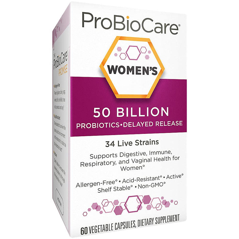 ProBioCare Probiotics for Women, 50 Billion CFUs, 60 Capsules | Multi-Strain Probiotic Supplement, Supports Digestive, Immunity, Respiratory, and Vaginal Health for Women, Gluten Free 60 Capsules (50 billion CFUs)