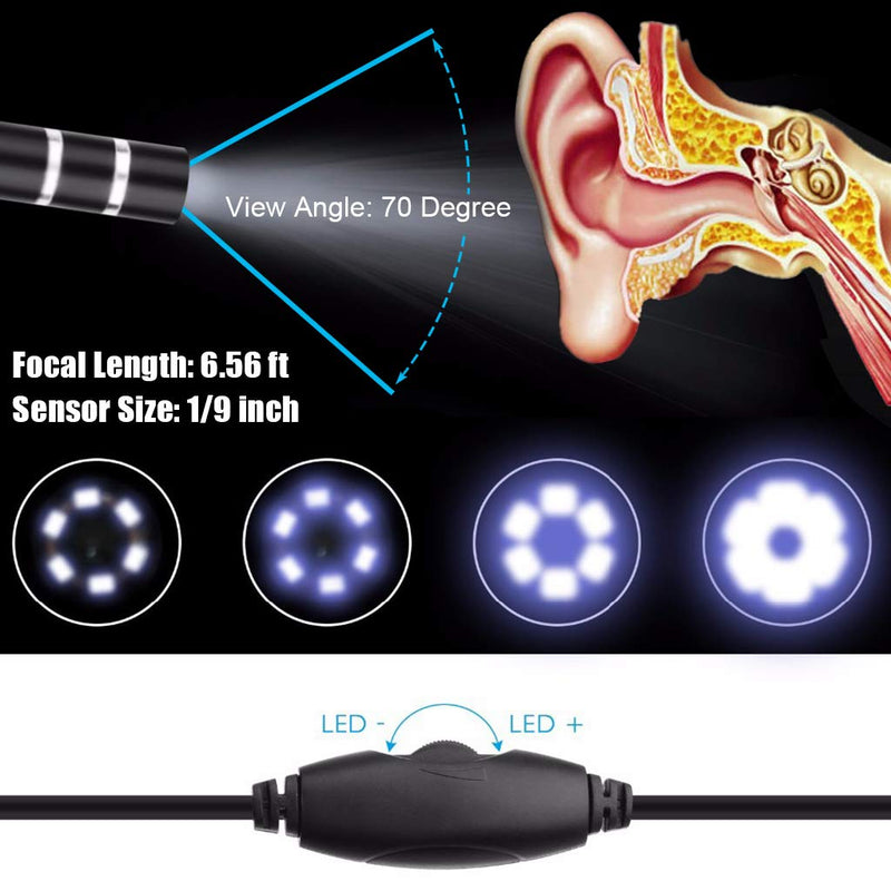 Ear Wax Removal - 3 in1 USB Earwax Removal Tool HD Ear Cleaner Endoscope with 6 LED Light, Earwax Remover Tool, Visual Ear Camera Ear Pick Cleaning Kit for Adults Kids Pets by Android Smart Phones - BeesActive Australia