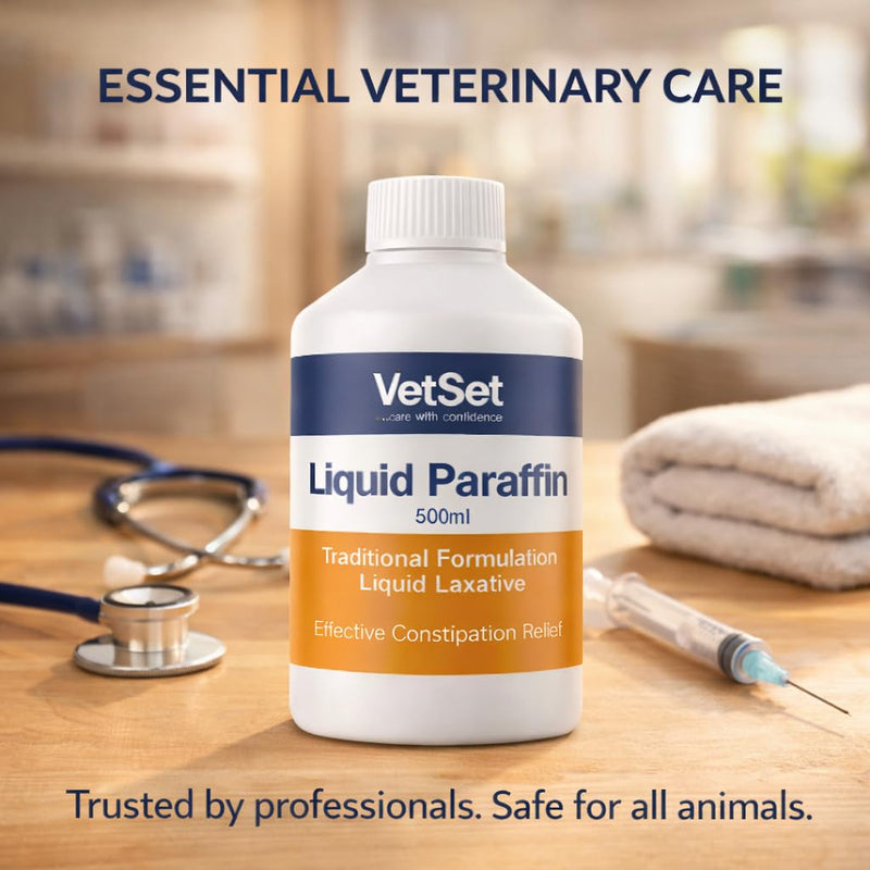 Liquid Paraffin for Dogs and Horses | Dog Laxative for Constipation Relief | Veterinary Faecal Softener and Digestive Aid for Dogs, Cats, Horses, Livestock and Pets | 500ml (Pack of 1) 500ml (Pack of 1)
