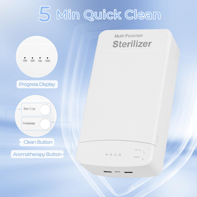 Nail Tool Sterilizer with Blue Light, Portable USB Sterilizating Box, Multi-Functional Nail Cleaner Box for Manicure Salon,Tweezers,Tattoo,Scissors,Jewelry,Phone, Watch,Keys - BeesActive Australia