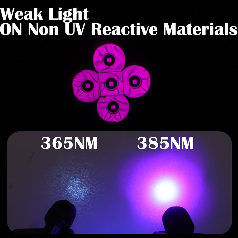 S5 UV Flashlight, Super Bright Black Light Flashlight with 5 LEDs, for UV Resin Curing, Rockhounding, Pet Urine Detecting, Scorpion Hunting (365NM) 365NM - BeesActive Australia