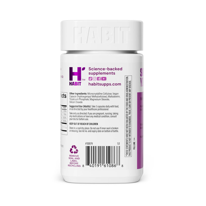 Habit Skin Glow, Supports Skin Health, Hyaluronic Acid, Vitamin A Retinol, Vitamin C & E, 60 Capsules