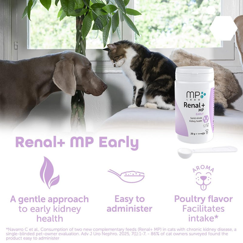 Renal+ MP Early for Dogs & Cats - Daily Kidney Support with B-Vitamins, Potassium & Omega-3 – Helps Maintain Renal Function & Vitality – Sprinkle Capsules