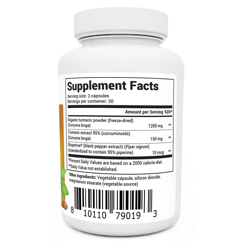 Dr. Berg (Only 2 Per Day) Turmeric Supplement with Black Pepper (BioPerine) - 1350 mg Turmeric Curcumin Supplement with 95% Curcuminoids – Turmeric Curcumin with Black Pepper – 60 Turmeric Capsules - BeesActive Australia