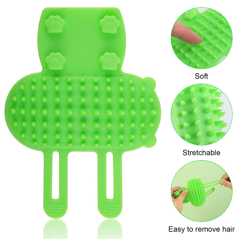 2pcs Self Cleaning Cat Brush, 2-in-1 Tickling Comb Cat Massage Brush Pet Artifact Adjustable Silicone Kitty Grooming Shedding Brush Cat Corner Scartcher Groomer for Short/Long Hair Cats Dogs (Green) - BeesActive Australia