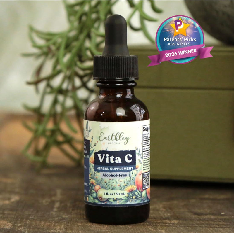 Earthley Wellness Vita-C, A Natural Source of Vitamin C, Whole Food Form of Vitamin C, Extracted from Amla Berries, Orange Peel, and Dandelion Leaf (2oz)