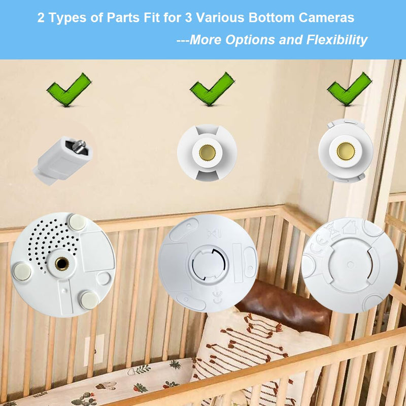 HelloBaby Baby Monitor Mount Works HB6550/ HB65/ HB6339/ HB40/ HB6081/ HB66/ HB6351, 20 Inch Flexible Arm Bracket, Baby Monitor Holder Attaches to Crib Cot Shelves, Indoor Without Tools or Wall Damage - BeesActive Australia