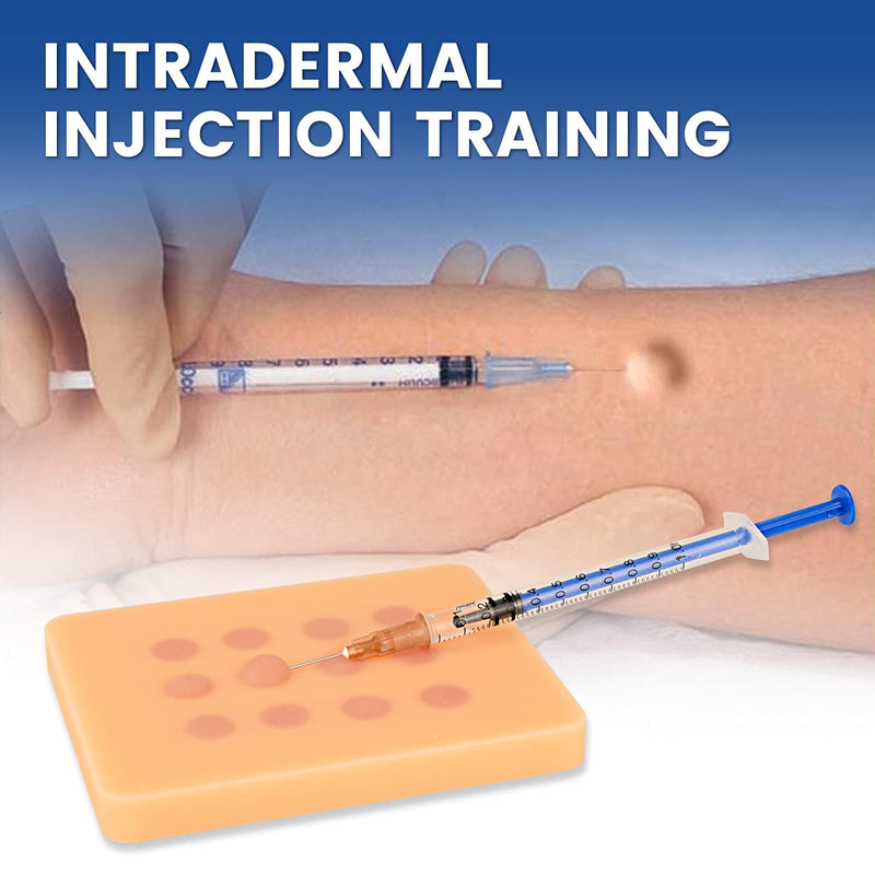 Intradermal Injection Training Pad for Nurse, Injection Training Pad for Medical Student, Artificial Skin-Like Practice Pad (Training Use Only) 12 injection spots