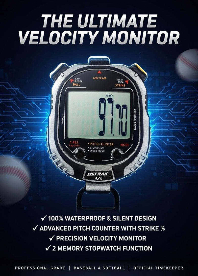 Ultrak 430 Pitch Counter & Pitch Speed with 2 Memory Stopwatch - BeesActive Australia
