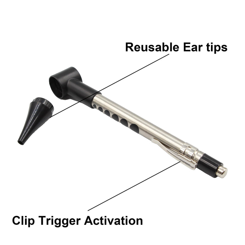 Stainless Steel Mini Diagnostic Otoscope with 3X Magnification, Bright LED Light, Clip and 3 Reusable and Easy-to-Clean Specula Sizes for Kids/Adults & Pet and 2 AAA Batteries - BeesActive Australia