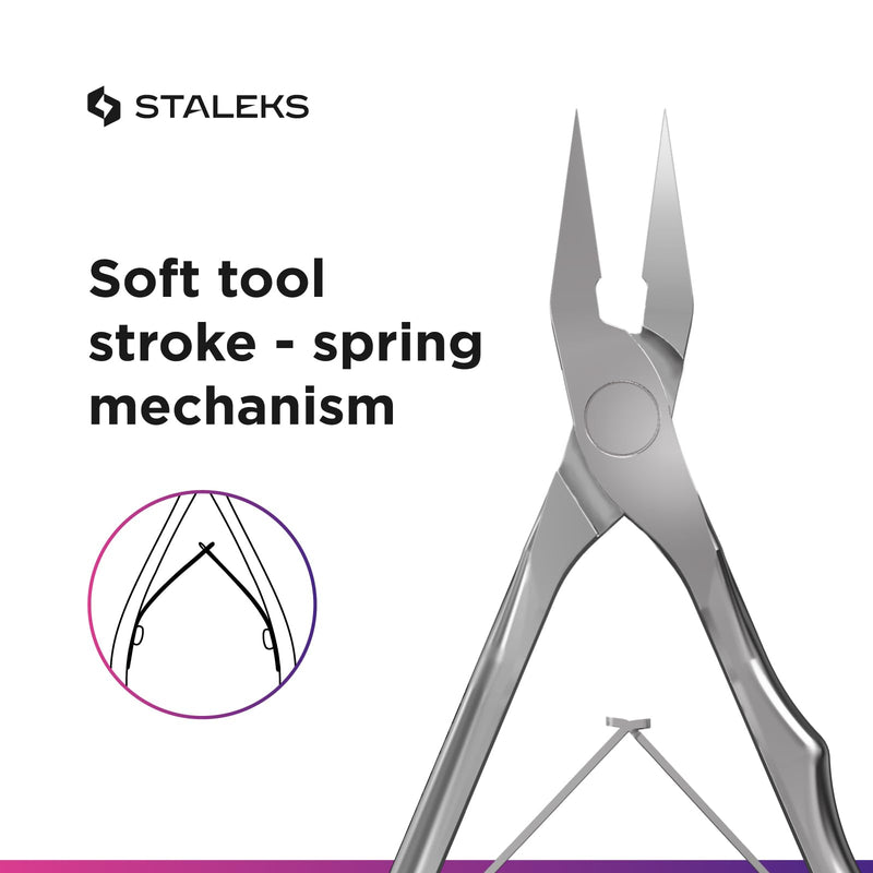 Staleks Pro EXPERT 61 Ingrown Toenail Nippers – 16mm Blades – Narrow Tips with Safe Ends – Stainless Steel – Professional Pedicure Tool 9 mm