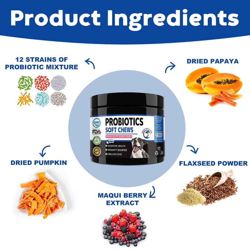Probiotics for Dogs – Natural Digestive Treats for Gut Health, Immunity, Diarrhoea & Itchy Skin Relief – Salmon Flavour Probiotic Chews – Probiotic Dog Treats