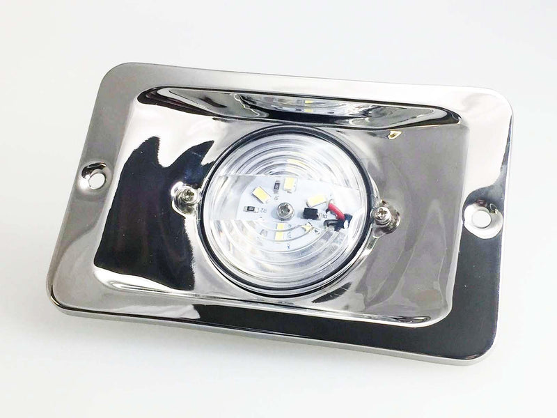 Pactrade Marine Boat 5 Inches LED Transom Interior Stern Light Anchor Light Rectangular SS 304 Splashproof Flush Mount for Fishing Boat Pontoon Kayak