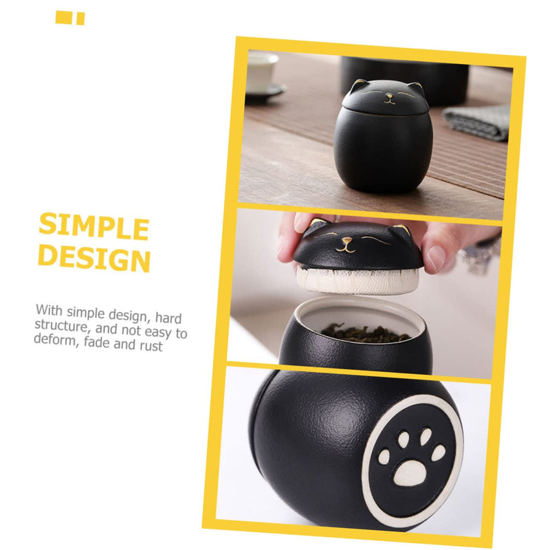 COLLBATH Ceramic cat urn Durable animal urn for pets Loving cat urn with delicate seal Compact urn for cat ashes Cute cat accessory - BeesActive Australia