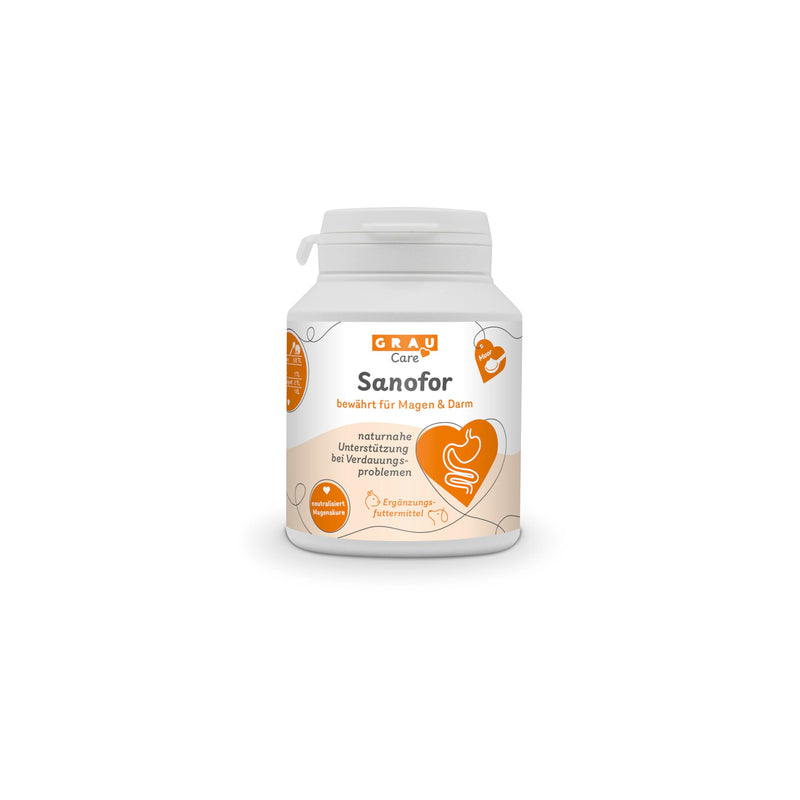 GRAU - the original - Sanofor, healing moor to build up the intestinal flora, for a vital intestinal mucous membrane and flora, pack of 1 (1 x 150 g), supplementary food for dogs and cats