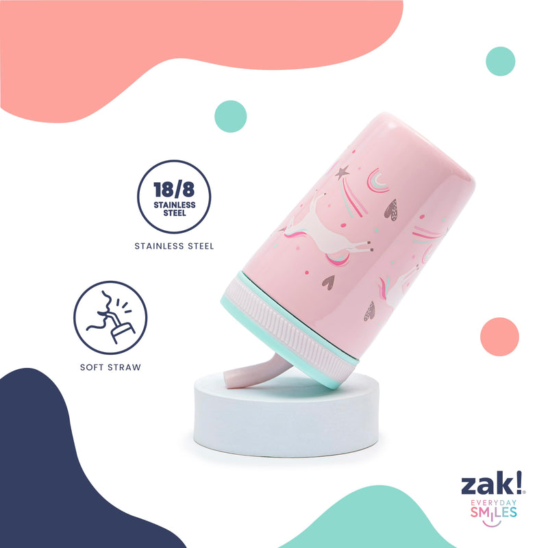 Zak Designs Kelso Toddler Cups For Travel or At Home, 12oz Vacuum Insulated Stainless Steel Sippy Cup With Leak-Proof Design is Perfect For Kids (Safari) 12 Ounces Safari